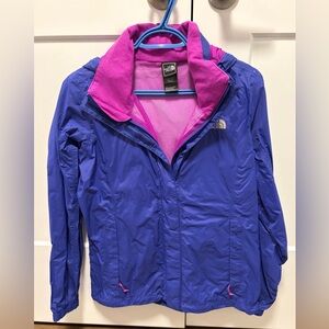 The North Face Blue Jacket with Pink Lining